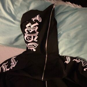 Black and white zip up